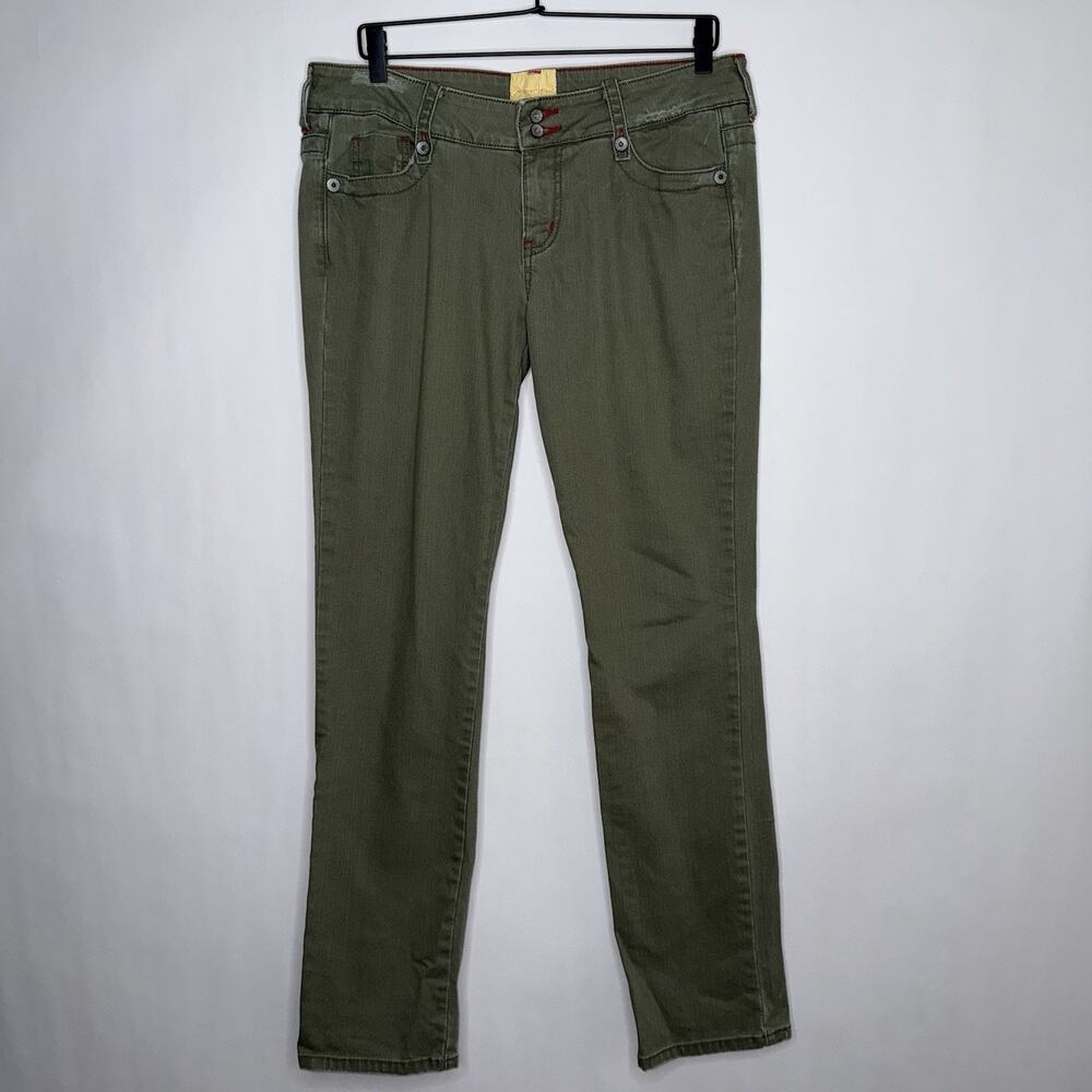 Marlow Women’s Vintage Original Olive Green Jeans Straight Leg Size 31